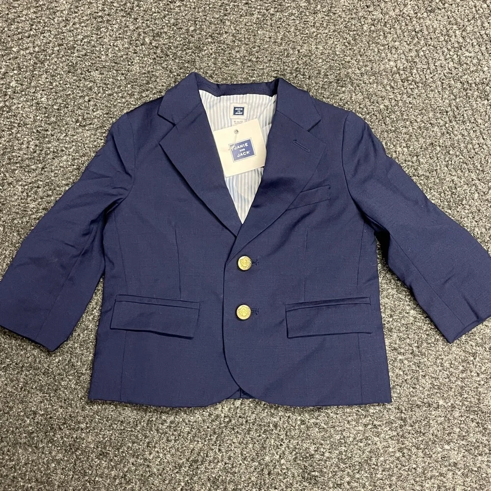 Janie and Jack Navy Blazer with Gold Buttons Baby Boys NWT size 6-12 months - Picture 3 of 5